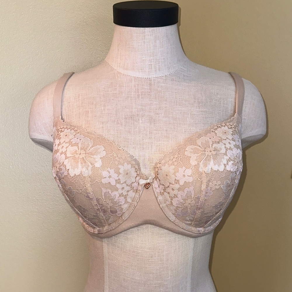 Victoria's Secret Floral Lace Bra - Tan
